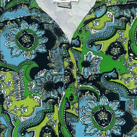 Talbots Men's Vibrant Green and Blue Shirt Jacket - Picture 3 of 6